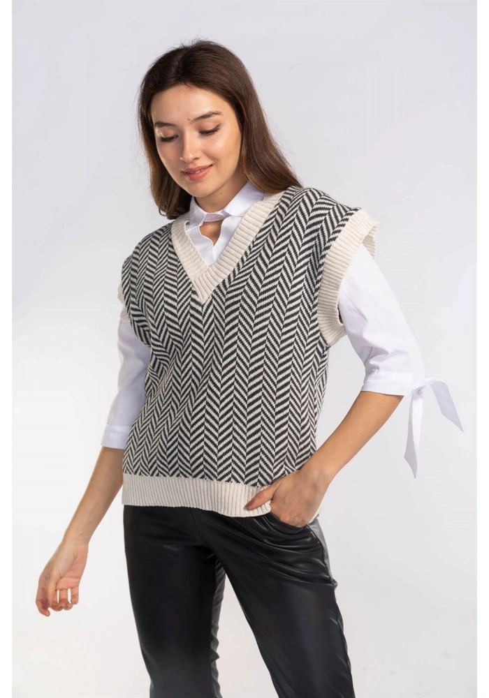 Şah Desenli Triko Süveter-DESENLİ