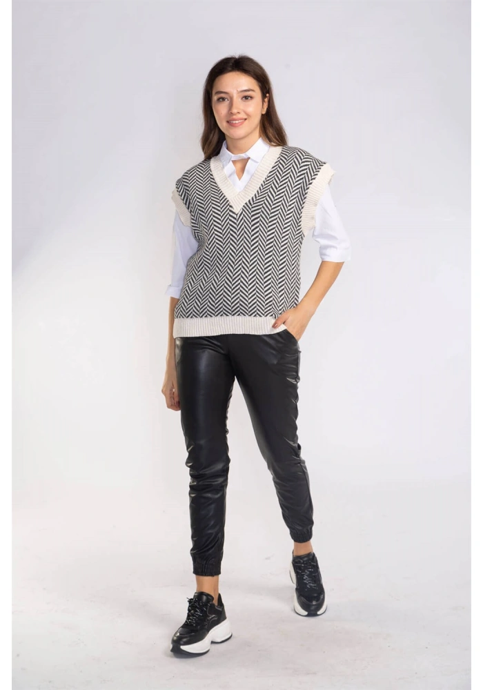 Şah Desenli Triko Süveter-DESENLİ