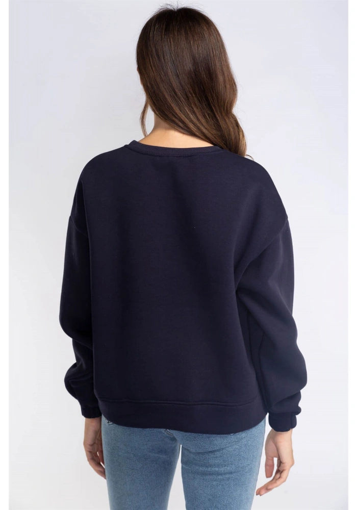 Şardonlu Sweatshirt-LACİVERT