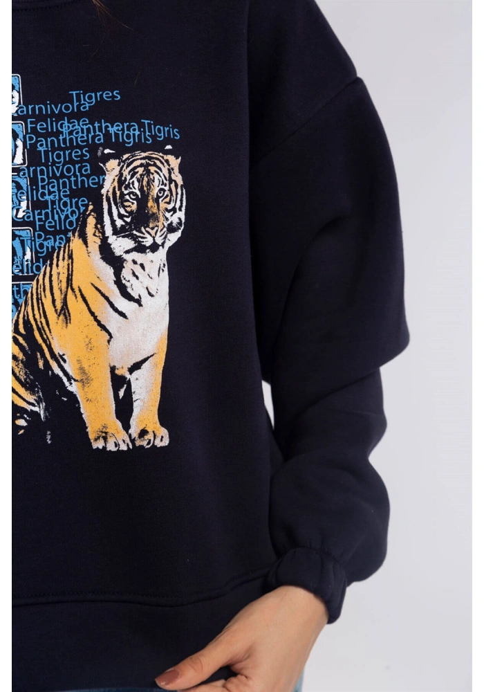 Şardonlu Sweatshirt-LACİVERT