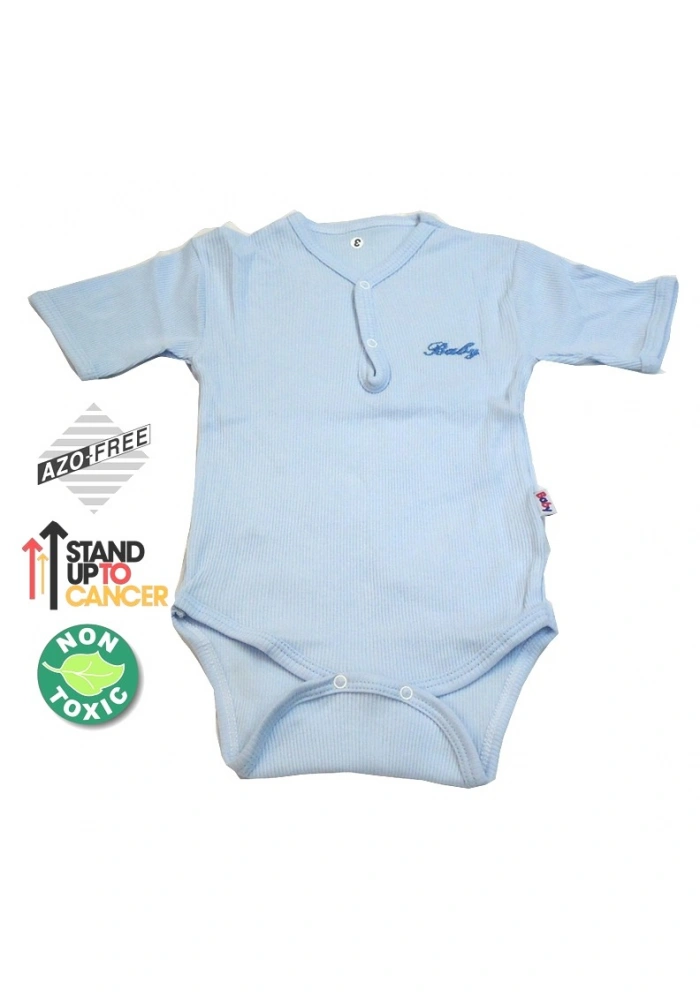 Sema Baby Yarım Kol Kaşkorse Badi (Body) - Mavi  0-6 Ay