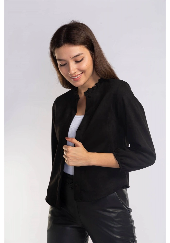 Süet Gömlek-SİYAH