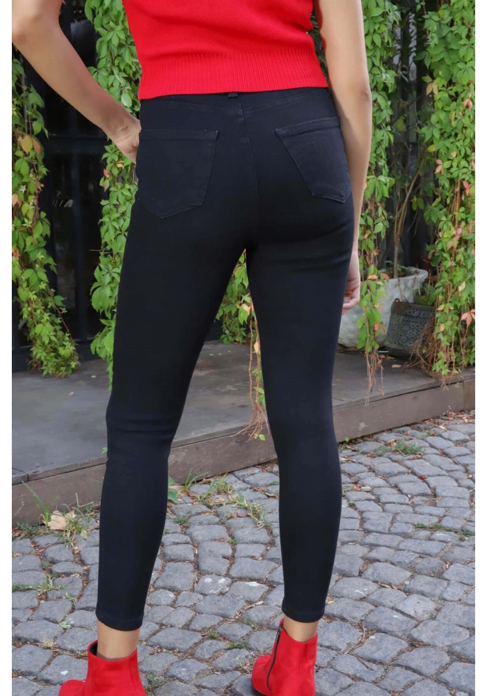 Yüksek Bel Yüksek Bel Skinny Jean Pantolon  Jean Pantolon - SİYAH