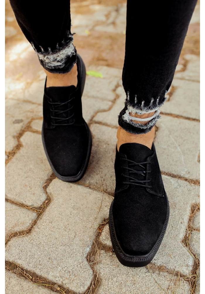 CH001 Süet Siyah Taban Erkek Ayakkabı SIYAH