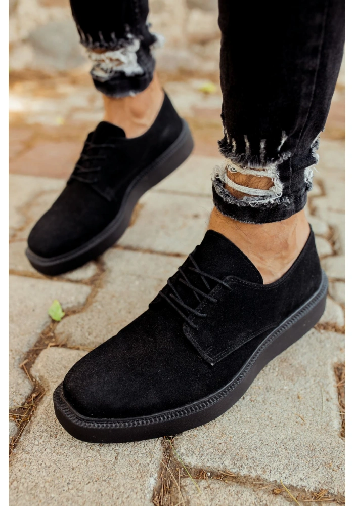 CH001 Süet Siyah Taban Erkek Ayakkabı SIYAH