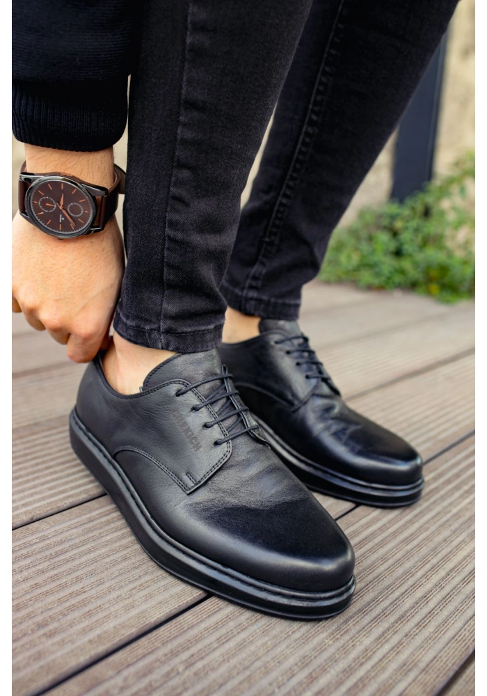 CH003 ST Hakiki Deri Erkek Ayakkabı SIYAH