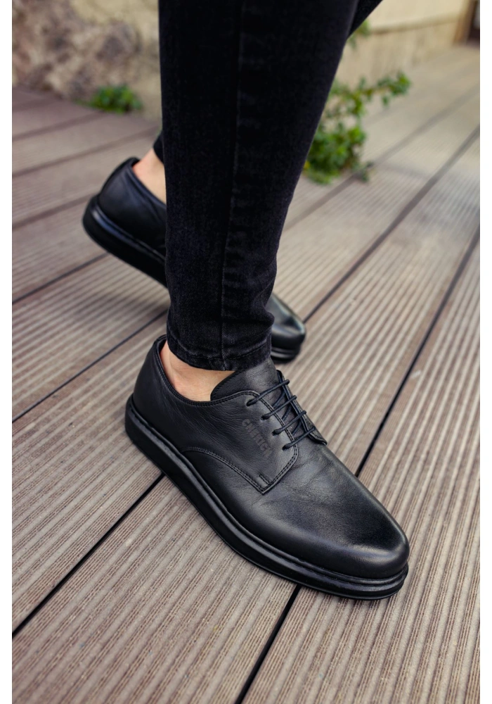 CH003 ST Hakiki Deri Erkek Ayakkabı SIYAH