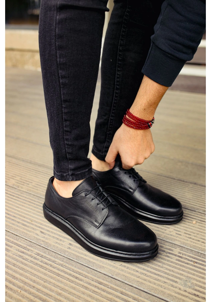 CH003 ST Hakiki Deri Erkek Ayakkabı SIYAH