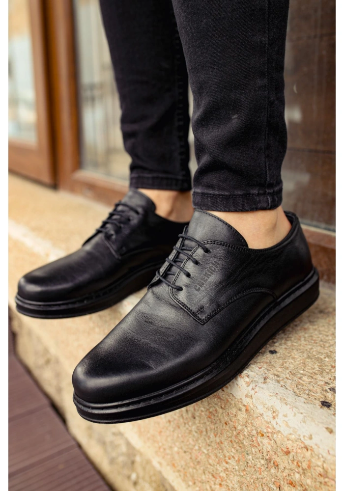 CH003 ST Hakiki Deri Erkek Ayakkabı SIYAH