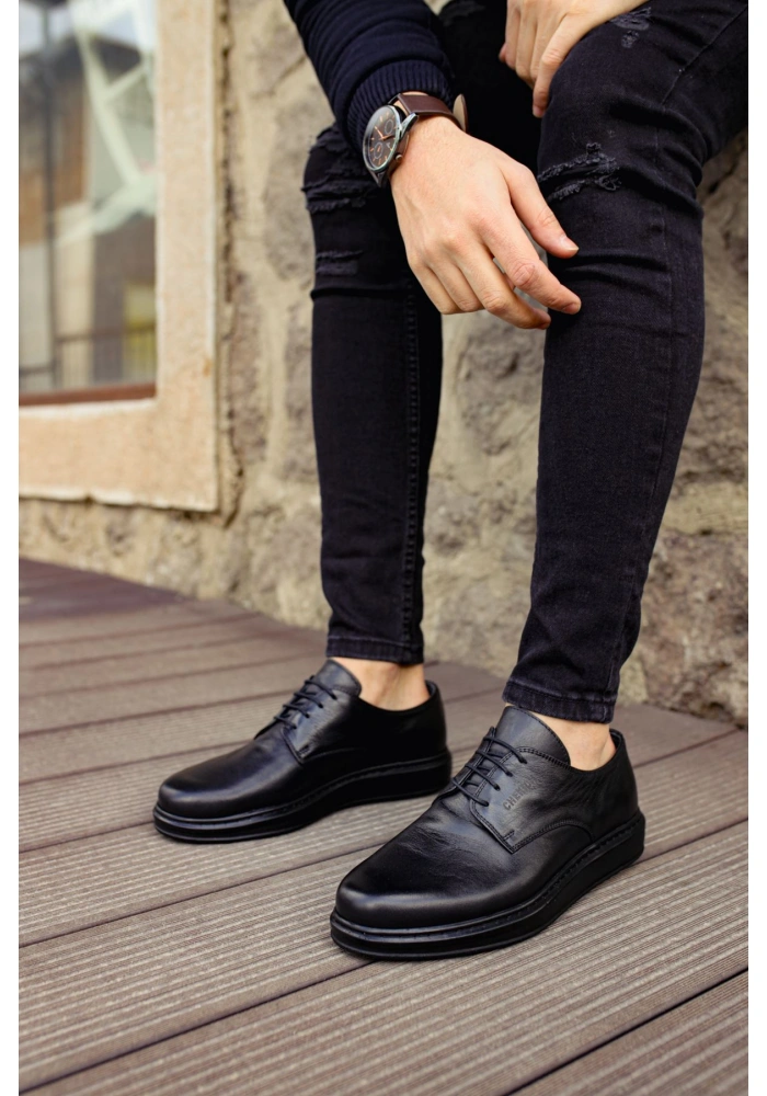 CH003 ST Hakiki Deri Erkek Ayakkabı SIYAH