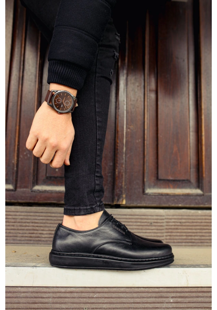 CH003 ST Hakiki Deri Erkek Ayakkabı SIYAH