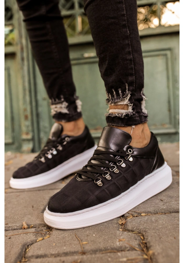 CH022 Kareli BT Erkek Ayakkabı SIYAH