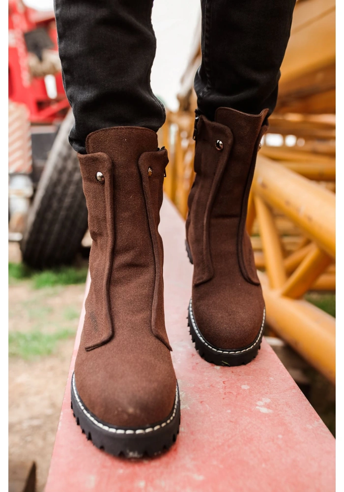 CH027 Süet ST Erkek Bot KAHVE