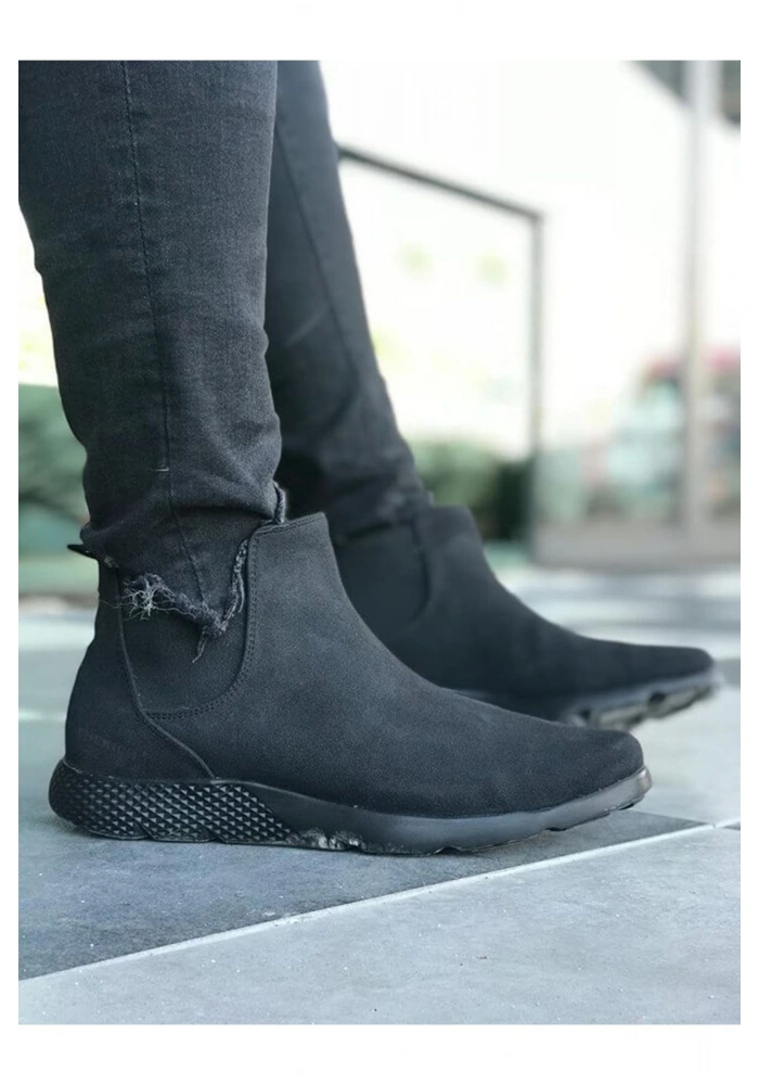 CH049 Süet ST  Erkek Bot SIYAH