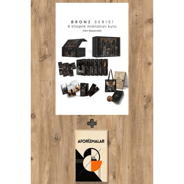 Bronz Serisi 6 Kitaplık Mıknatıslı Kutu (Yan Boyamalı - Ciltli)