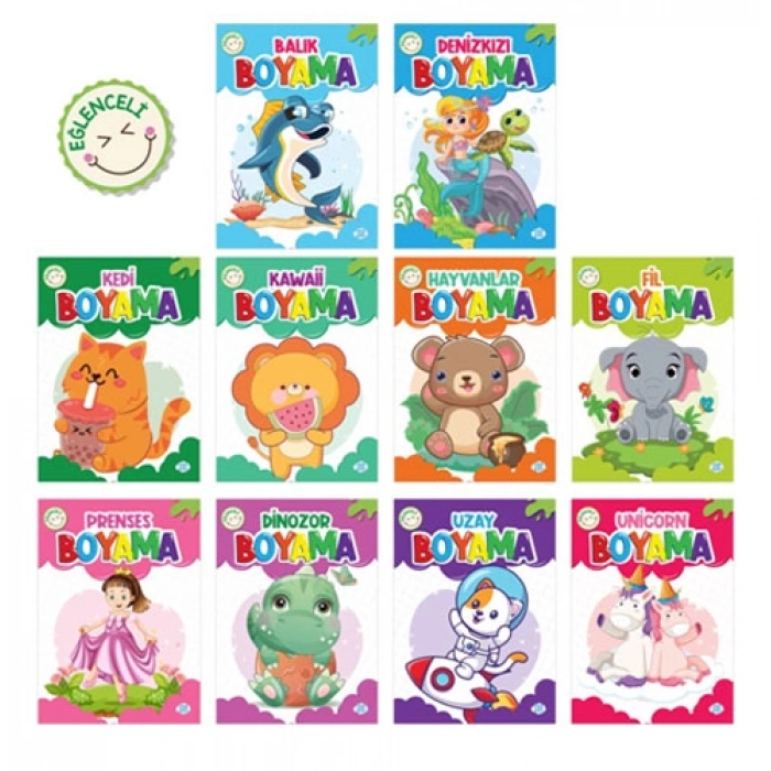 Eğlenceli Boyama Seti - 10 Kitap Takım