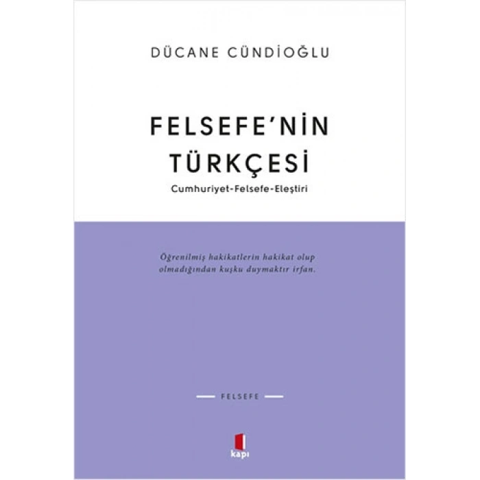 Felsefe’nin Türkçesi