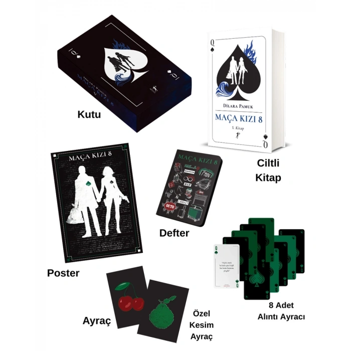 Maça Kızı 8 - 5. Kitap Özel Kutulu Set (Ciltli) / Dilara Pamuk + Sanat Kitabı