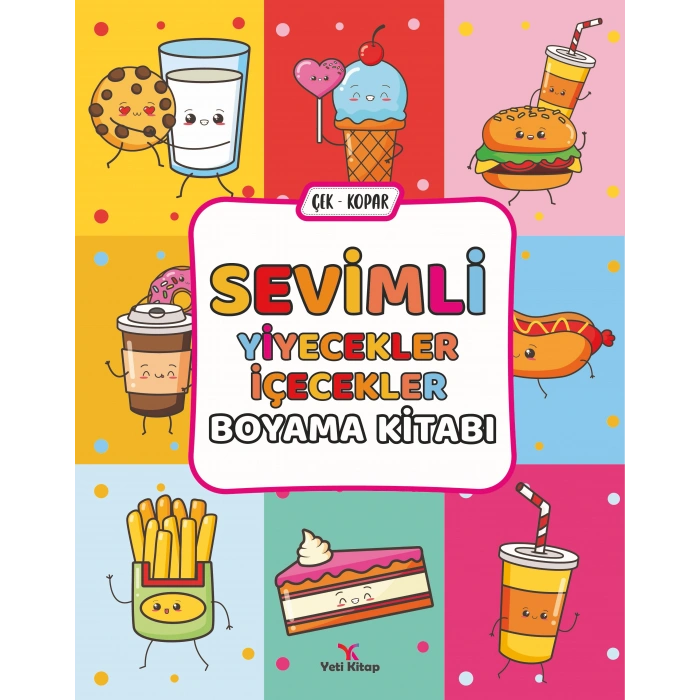 Sevimli Yiyecekler İçecekler Boyama Kitabı