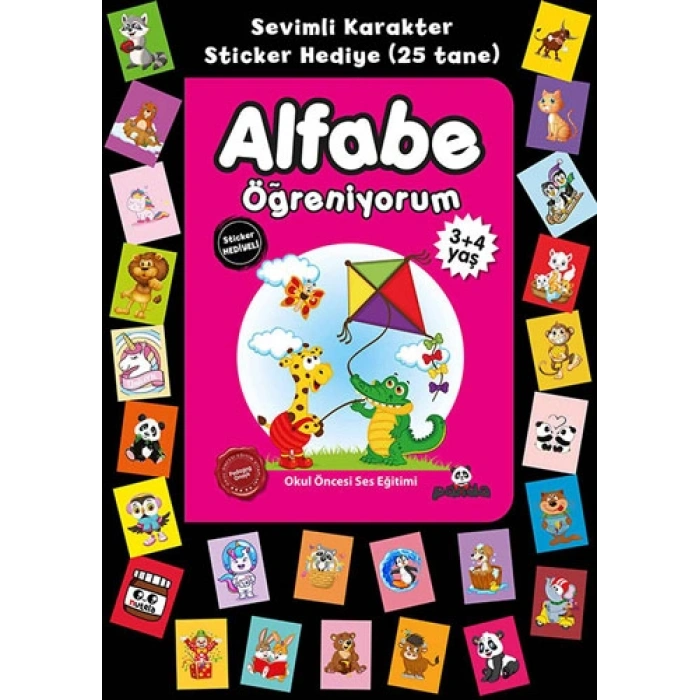 Stickerlı 3+4 Yaş Alfabe Öğreniyorum
