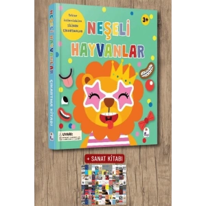 Sanat Kitabı + Silikon Çıkartmalı – Neşeli Hayvanlar (Ciltli) / Holly Morris