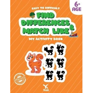 Easy to Difficult Find Differences and Match Like - My Activity Book 6+ Age