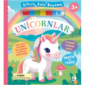 Sihirli Sulu Boyama - Unicornlar (Ciltli)