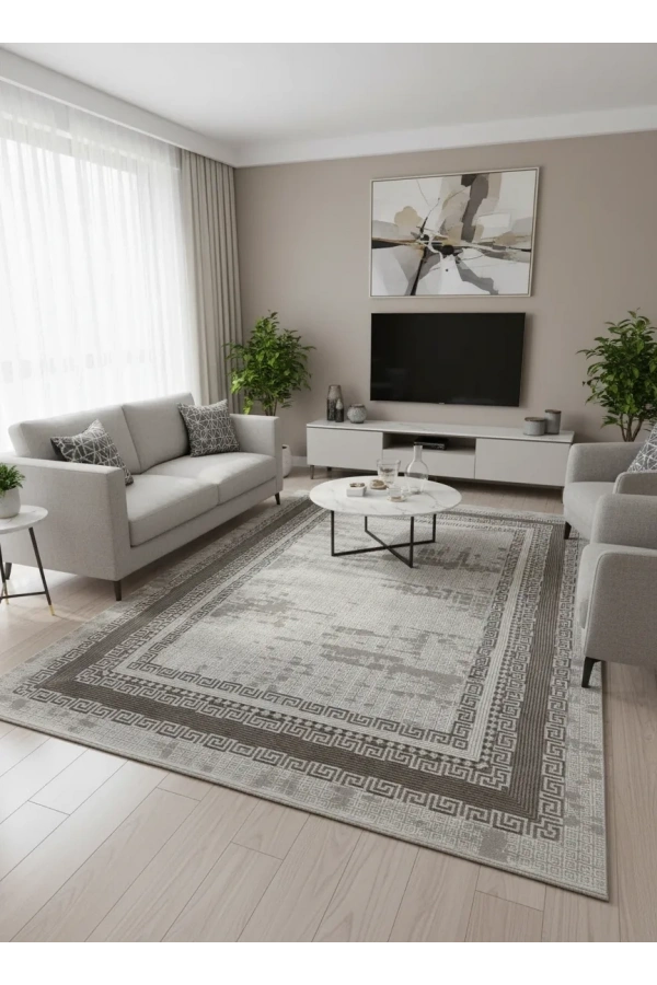 Gümüşsu 12318A Kahve Halı 200x280 | Klasik Bordürlü Çerçeveli Halı