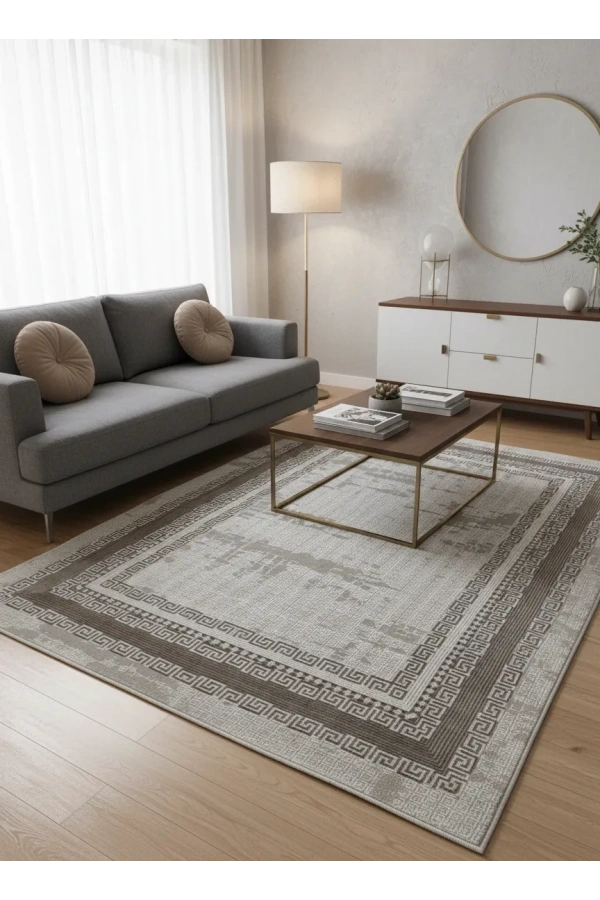 Gümüşsu 12318A Kahve Halı 200x280 | Klasik Bordürlü Çerçeveli Halı