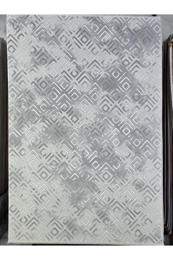 Odak İnci H6604A Gri-Krem Halı 200x280 | Klasik Bordürlü Çerçeveli Halı