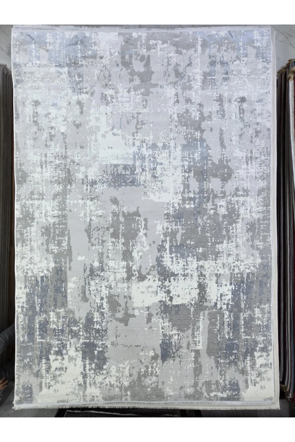 Odak Narin P2277 Gri-Mavi Halı 200x280 | Geometrik Baklava Desenli Halı