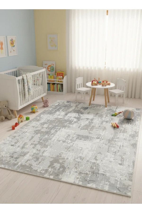 Odak Narin P2277 Gri-Mavi Halı 200x280 | Geometrik Baklava Desenli Halı