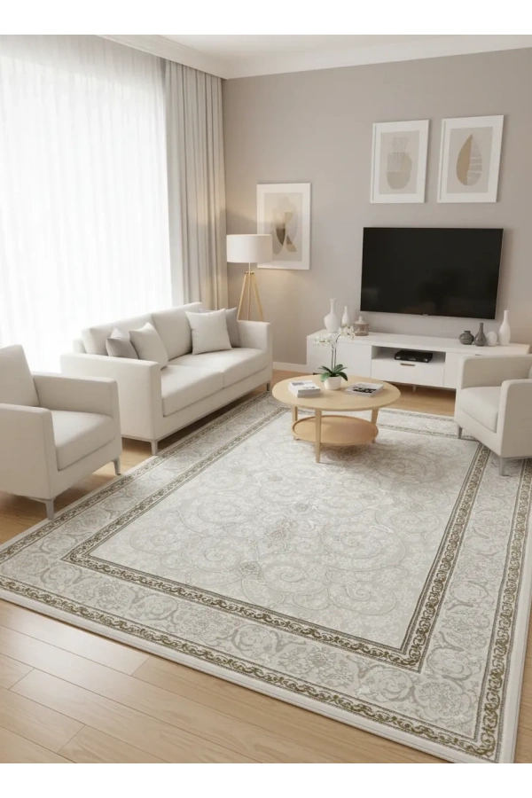 Gümüşsu 12244C Gold Halı 200x280 | Altın Sarı Çiçekli Klasik Lüks Halı