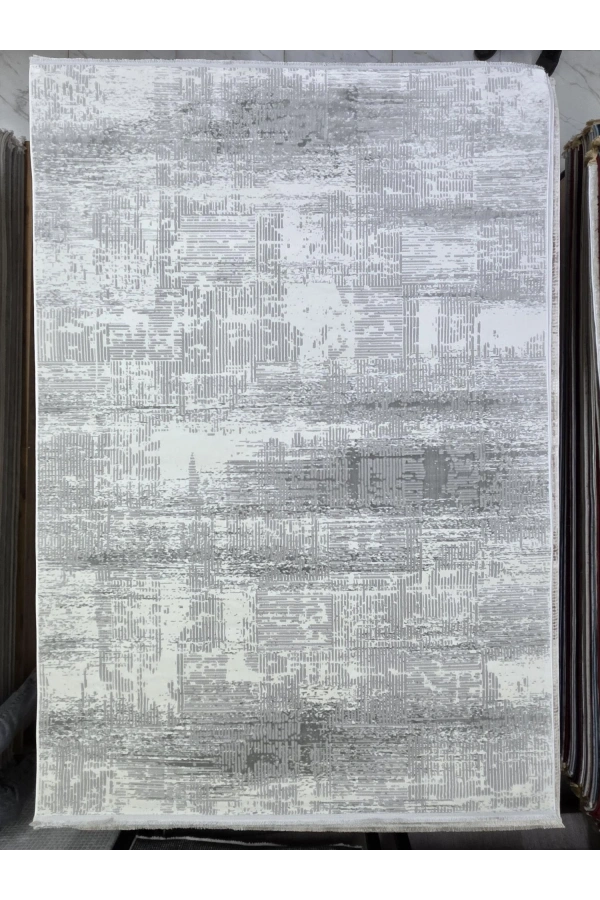Odak Narin P2384A Gri-Beyaz Halı 200x280 | Soyut Modern Halı