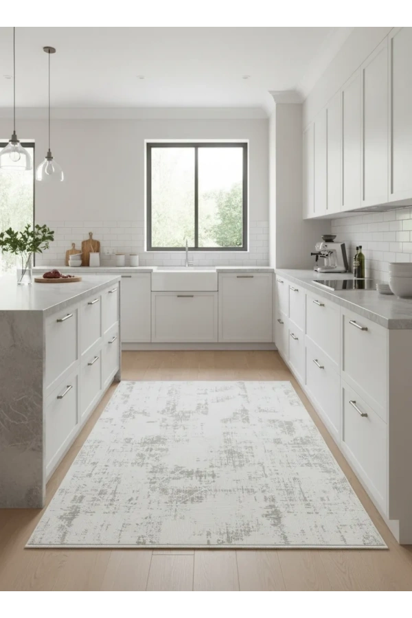 Odak Narin P7349 Bej Halı 200x280 | Soyut Eskitme Vintage Bej Halı