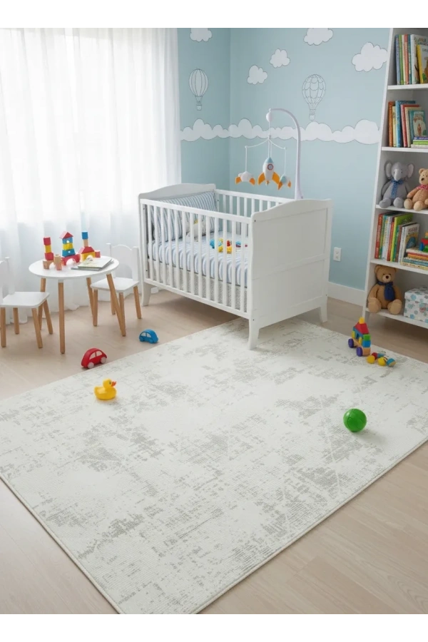 Odak Narin P7349 Bej Halı 200x280 | Soyut Eskitme Vintage Bej Halı