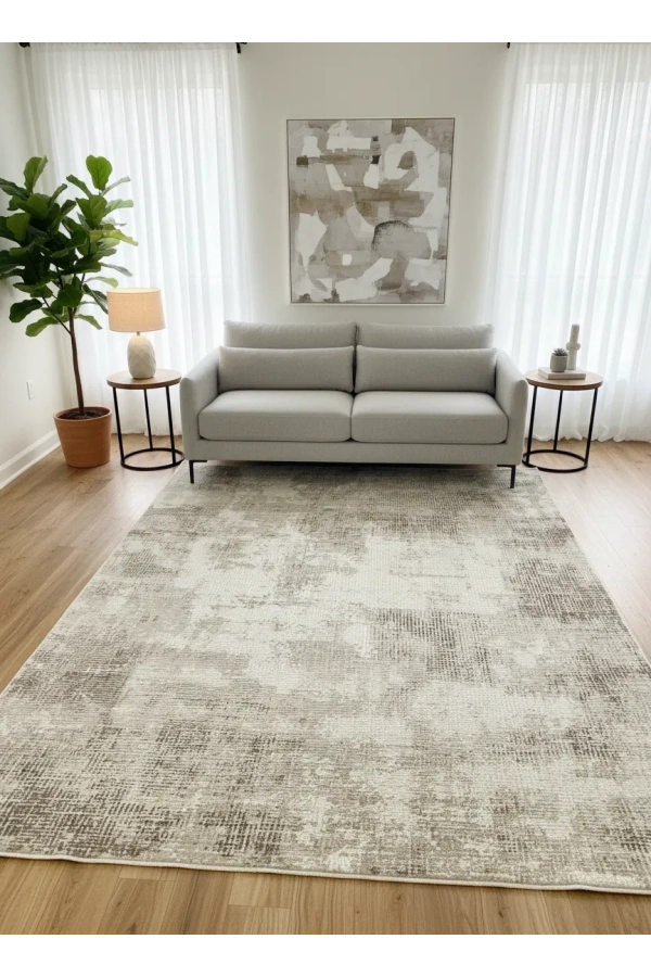 Gümüşsu 12871A Kahve Halı 200x280 | Soyut Vintage Desenli Lüks Halı