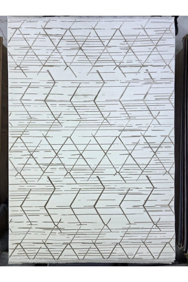 Odak Narin P7381 Kahve Halı 200x280 | Geometrik Üçgen Desenli Modern Halı