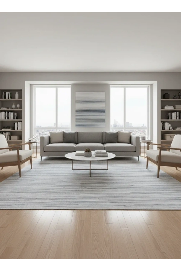 Odak Narin P2382A Gri-Mavi Flash Halı 200x280 | Işıltılı Modern Halı