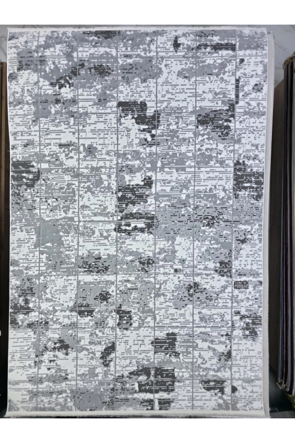 Seher H6892C Gri-Beyaz Halı 200x280 | Klasik Desen Modern Renk Uyumu