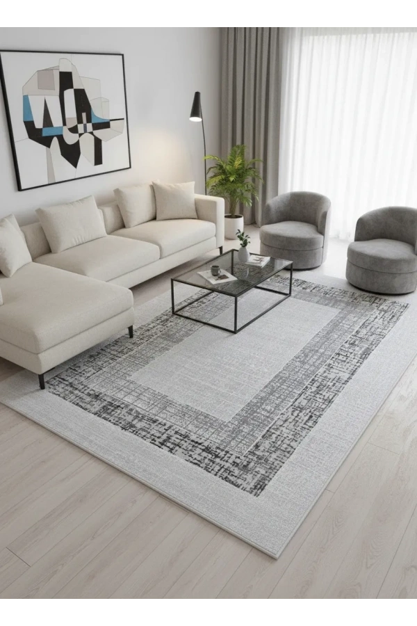 Luna A3051 Gri Halı 200x280 | Çağdaş Tasarımlı Premium Halı