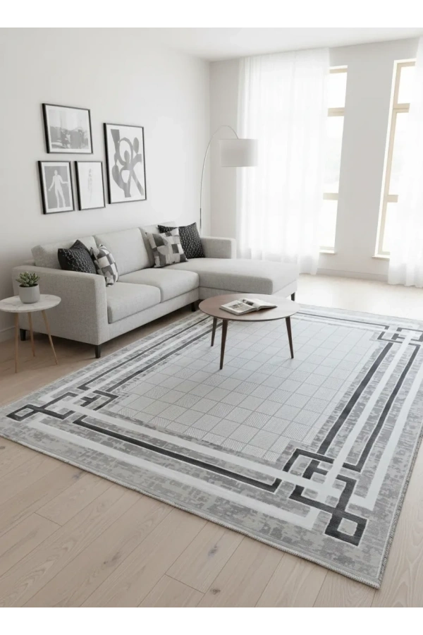 Luna A3037 Koyu Gri Halı 200x280 | Güçlü Karakter Taşıyan Modern Halı