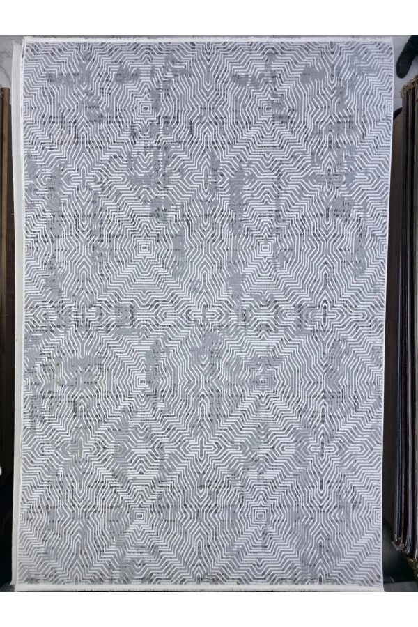 Seher 7178B Gri-Beyaz Halı 200x280 | Şık Desenli Premium Halı