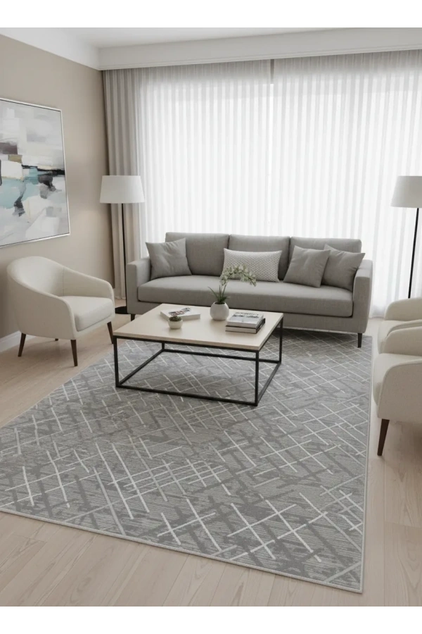 Luna A3035 Gri Halı 200x280 | Dokusu ile Öne Çıkan Modern Halı