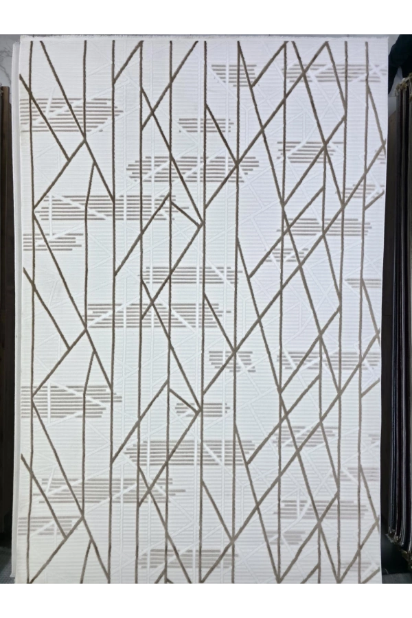 Seher H6895B Koyu Bej-Beyaz Halı 200x280 | Klasik Şıklık Modern Dokunuş