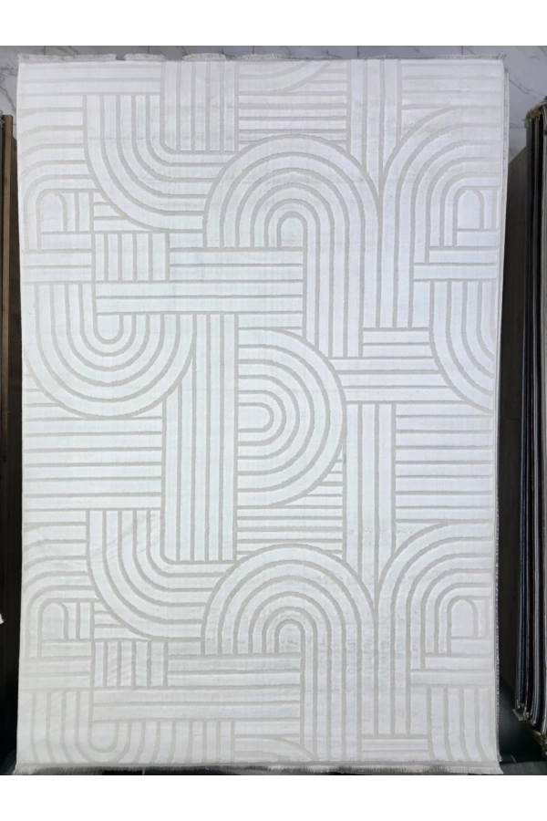 Luna A3088 Beyaz Halı 200x280 | Temiz ve Ferah Modern Halı