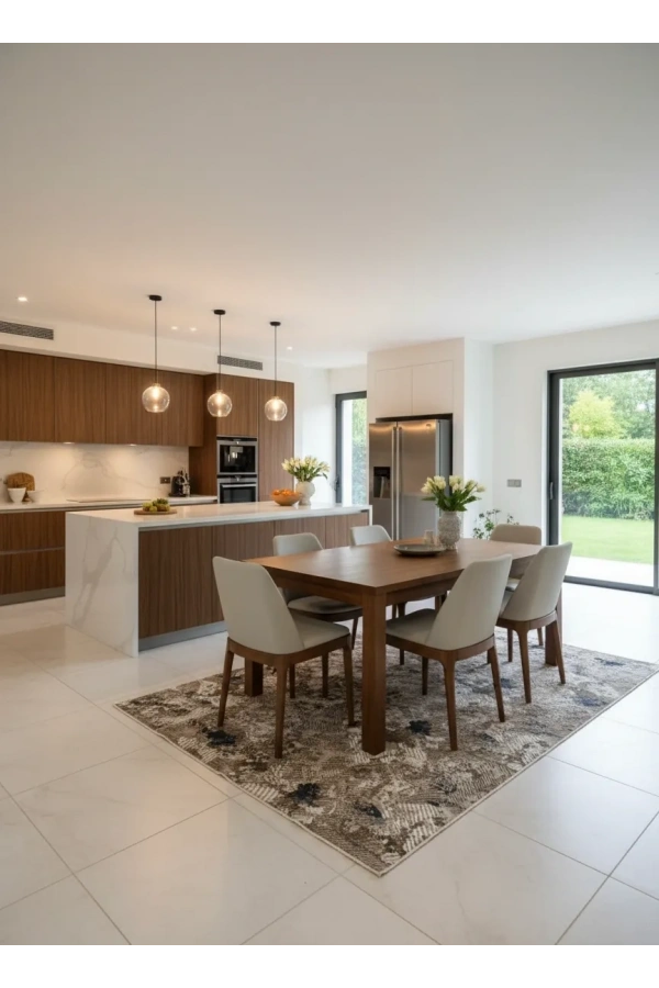 Dinarsu D018 Kahve-Bej Halı | Soyut Vintage Karma Lüks Halı