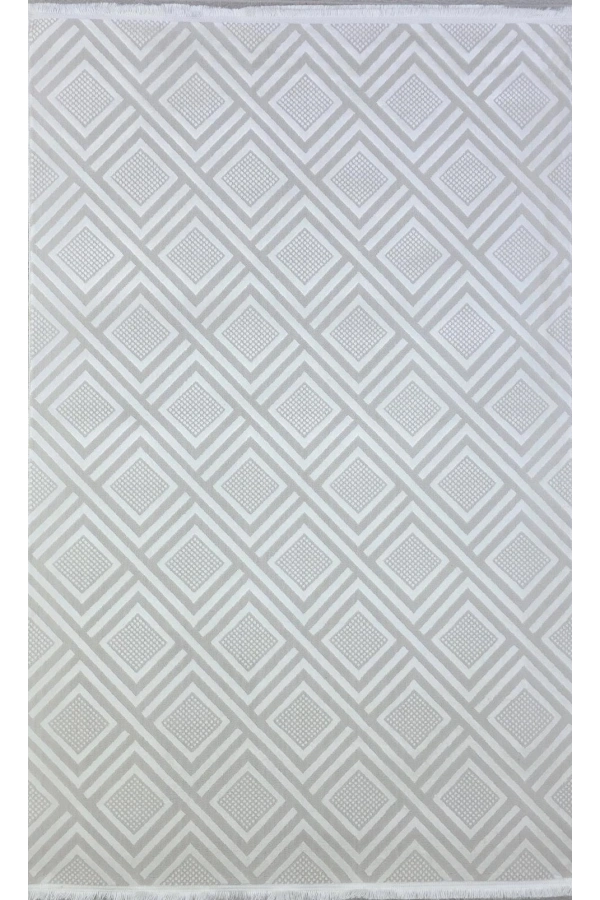 Veseo Armoni 40144A Krem Halı 150x220 | Baklava Çizgili Geometrik Modern Halı