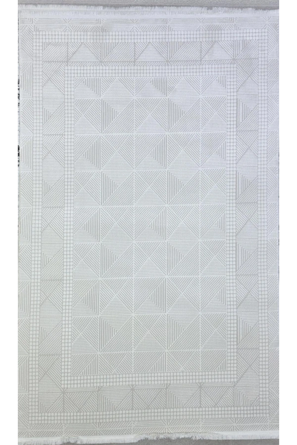 Veseo Armoni 40071A Krem Halı 150x220 | Üçgen Çizgili Geometrik Modern Halı