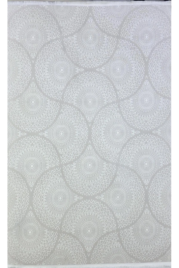 Veseo Armoni 40146A Krem Halı 150x220 | Mandala Daire Etnik Desenli Halı